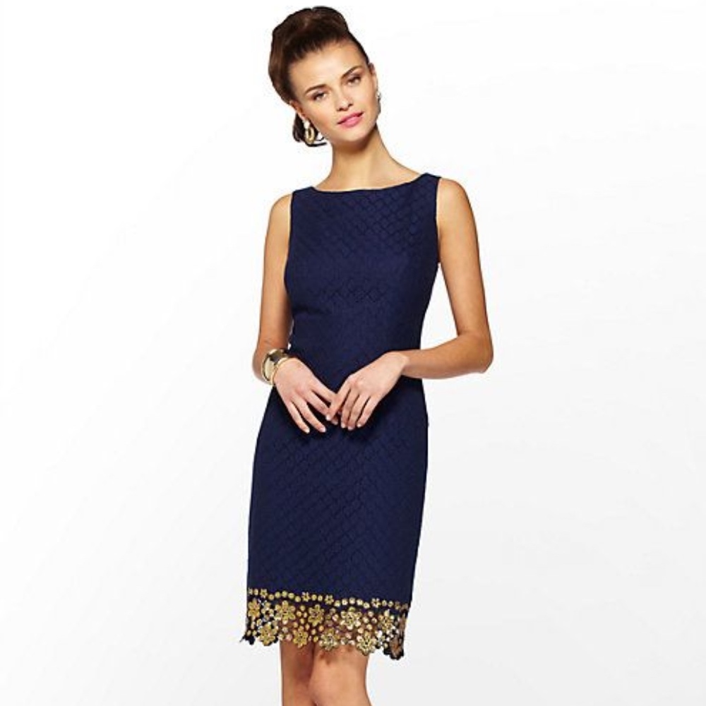 Navy and Gold Trim Lilly Pulitzer Dress